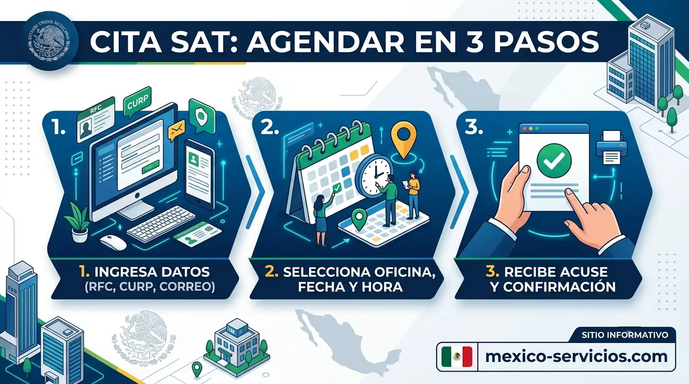Cita SAT 2026: Agendar en 3 Pasos