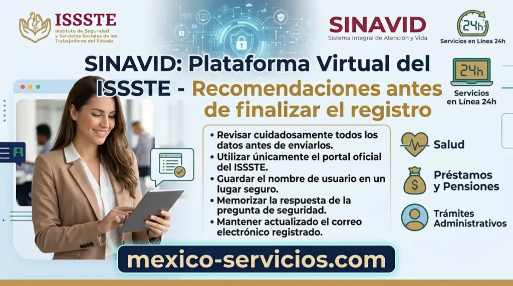 Recomendaciones antes de finalizar el registro