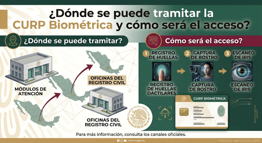 ¿Dónde se puede tramitar la CURP Biométrica y cómo será el acceso?
