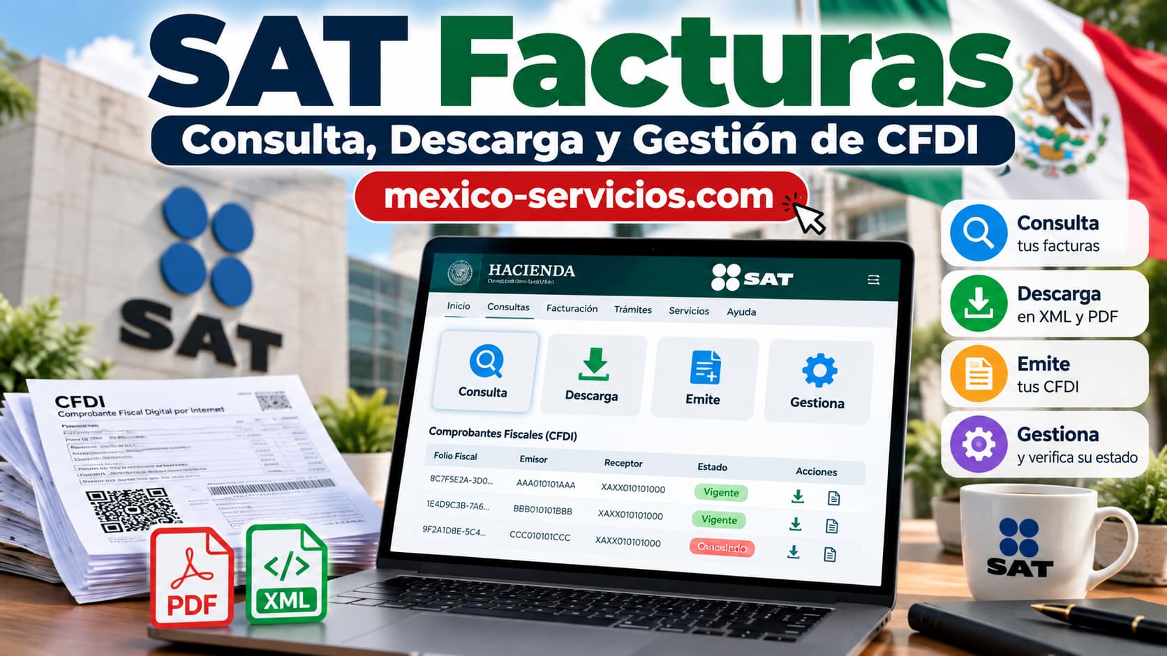 SAT Facturas Consulta, Descarga y Gestión de CFDI